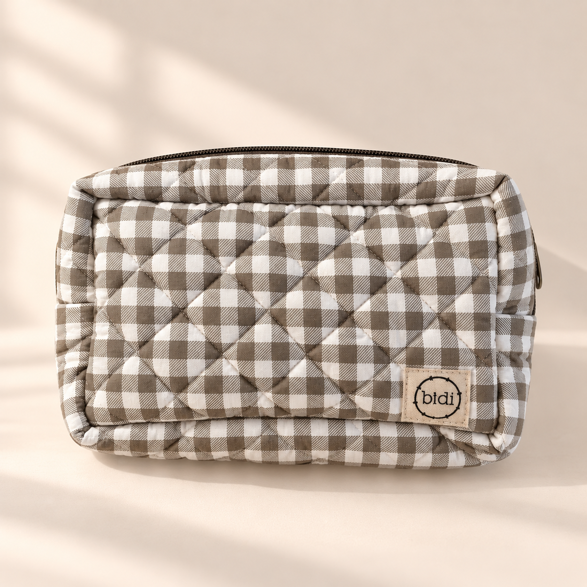 Waterproof Toiletry Bag · Gray Gingham