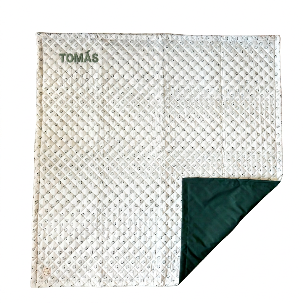 Manta de Juegos Impermeable - Bidi Hortensia Gris Personalizable