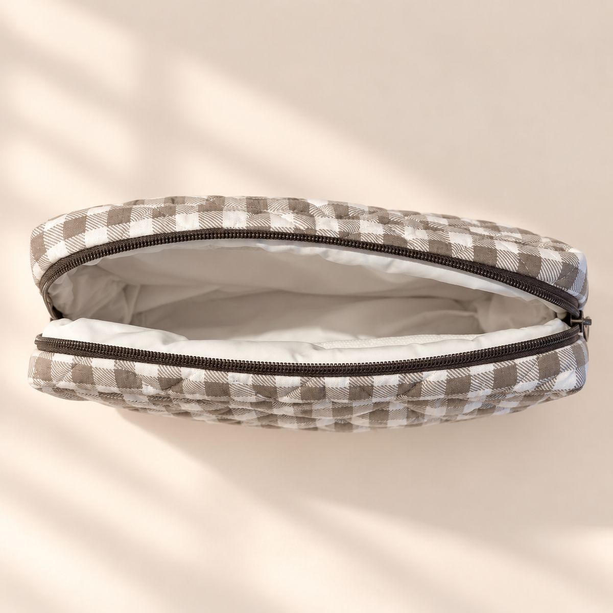 Waterproof Toiletry Bag · Gray Gingham