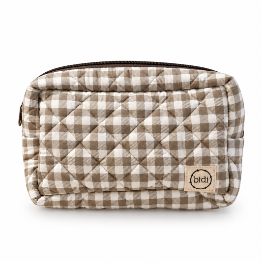 Waterproof Toiletry Bag · Gray Gingham