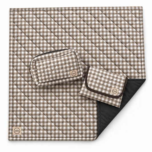 Welcome Pack · Grey Vichy | Play Mat, Changing Pad and Toiletry Bag